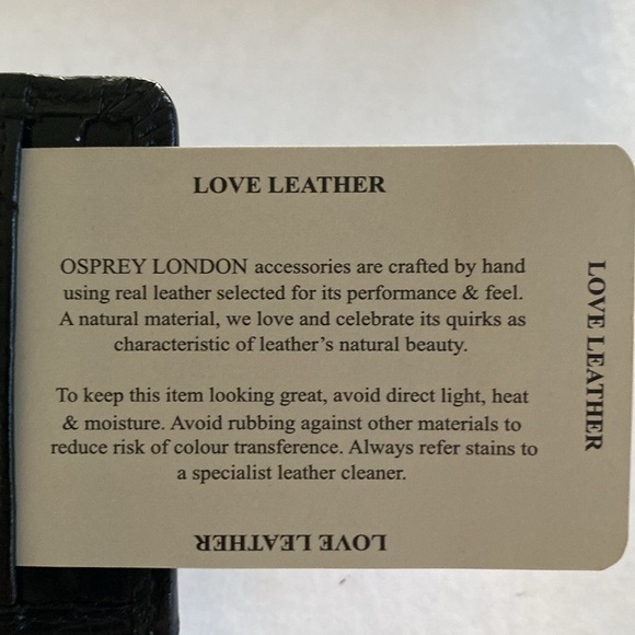 OSPREY London Julia Large Matinee- Croc Black Leather Purse NWT - Picture 6 of 7